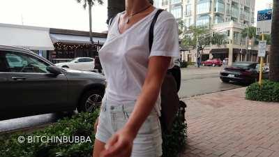 Braless white top